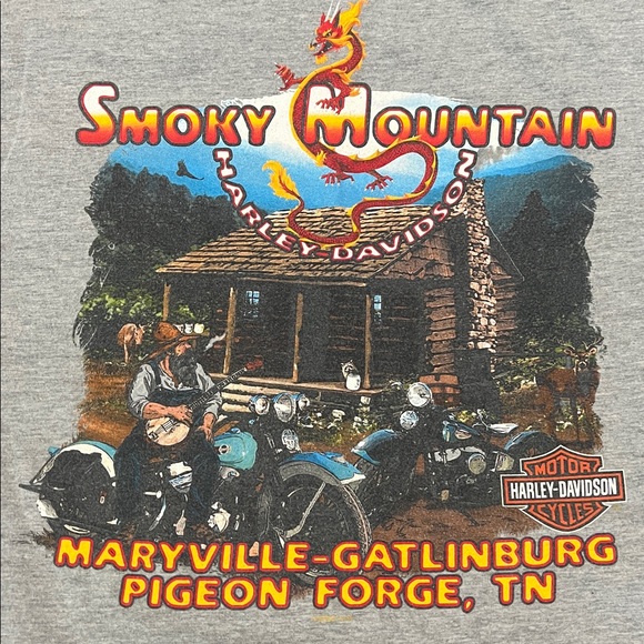 Harley Davidson Long Sleeve Graphic TShirt Size Large - Picture 1 of 7